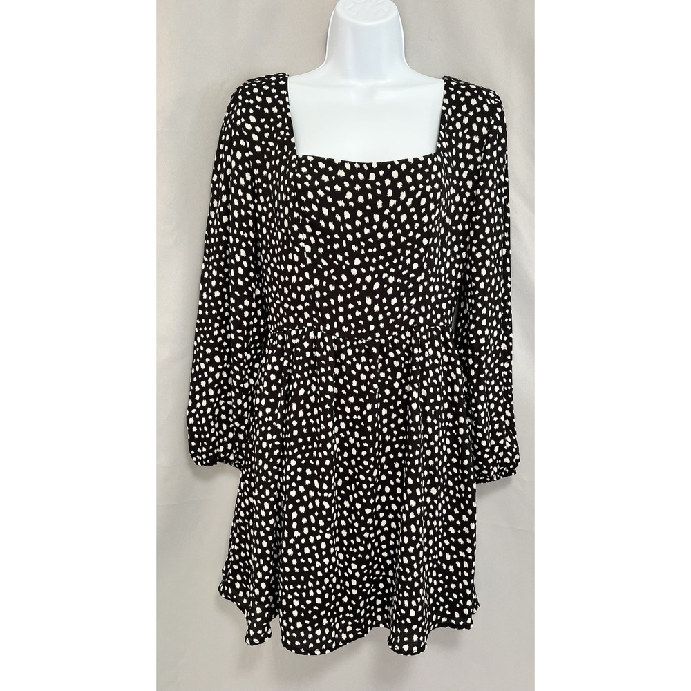 Lola Grace Women's Dress‎ Black Ivory Size Medium M Polka-Dots Shift